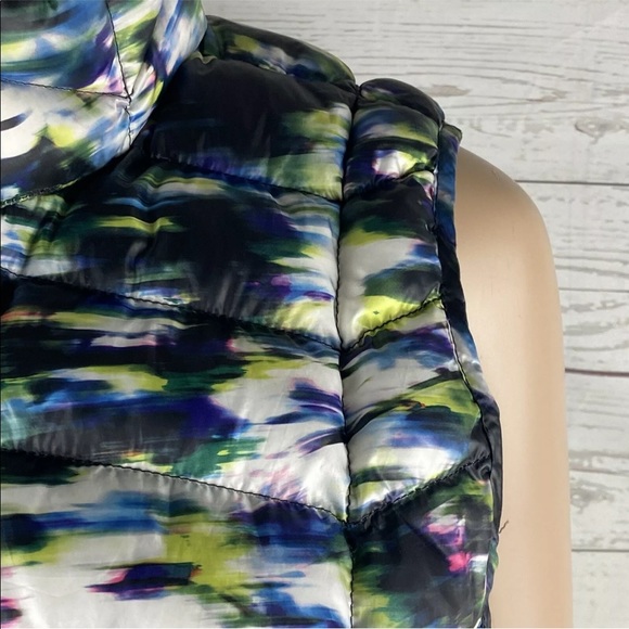 Tangerine Watercolor Floral Down Puffer Vest - Picture 4 of 12